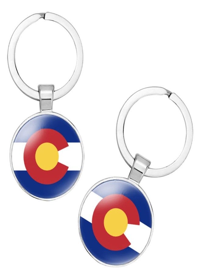 vmcoatdu Colorado Key Chain Keyring Gift Men Women Keychain Stainless Steel and Inlaid Glass Materials - Image 4